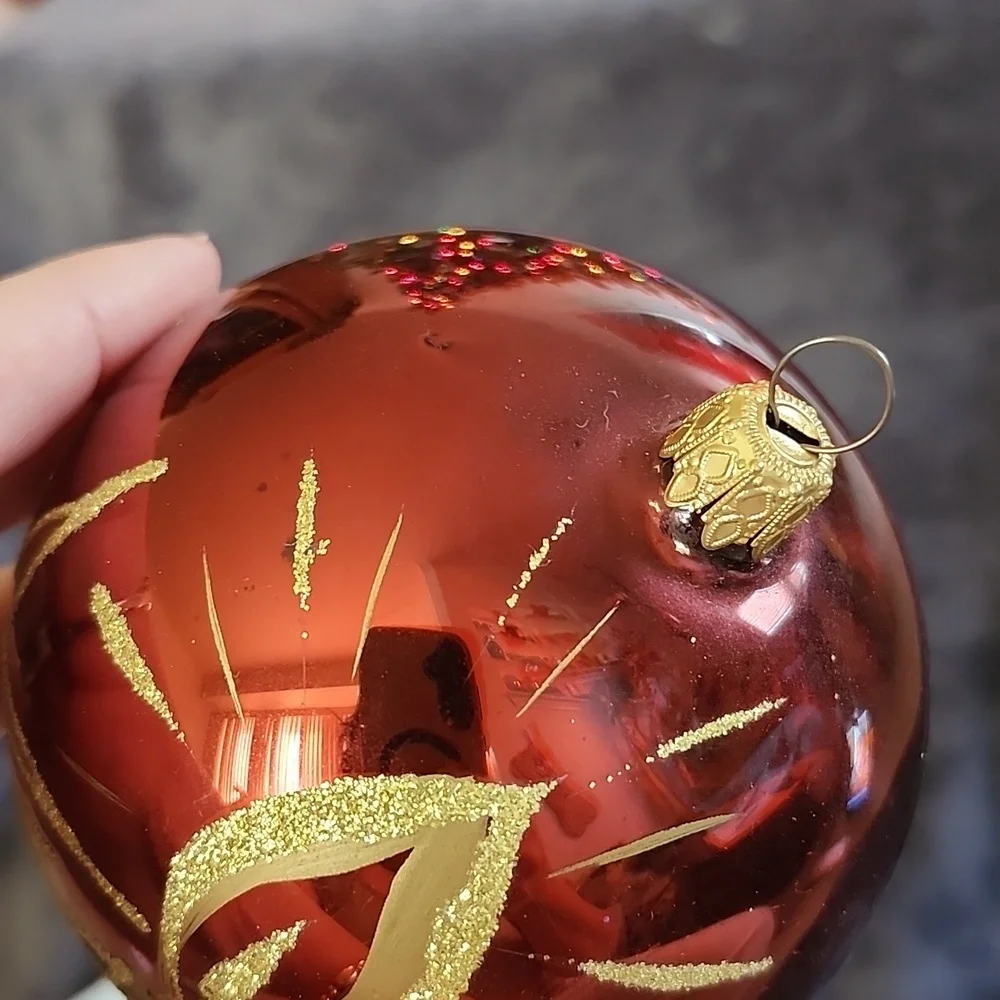 Bronners Christmas Ornament Glass Bulb Copper Gold Colorway Star Candle